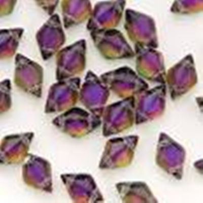 Matubo Gem Duo 8x5mm Two Hole Backlit Purple Haze 5g min