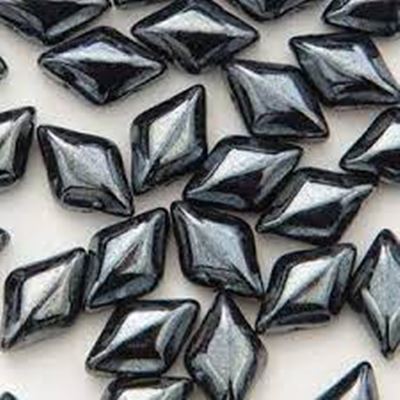 Matubo Gem Duo 8x5mm Two Hole Jet Hematite 5 gram minimum