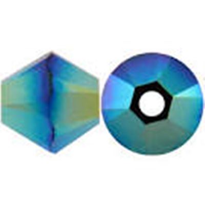 Swarovski Crystal 5328 Bicone Jet AB 2x 4mm 