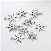 Charm Christmas Snowflake Silver 18x24mm ea.