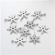 Charm Christmas Snowflake Silver 18x24mm ea.