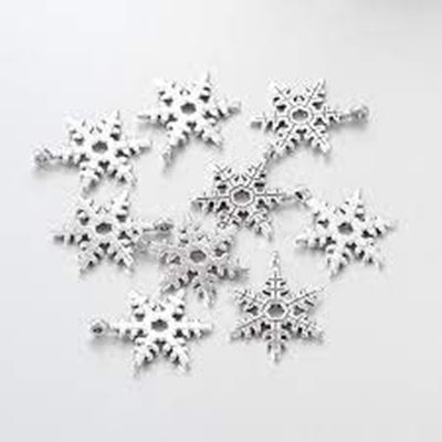 Charm Christmas Snowflake Silver 18x24mm ea.