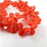 Czech Glass Pip Bead Opaque Orange-Red 5x7mm top drilled each