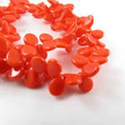 Czech Glass Pip Bead Opaque Orange-Red 5x7mm top drilled each