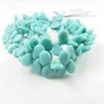 Czech Glass Pip Bead Opaque Turquoise Blue 5x7mm top drilled each