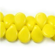 Czech Glass Pip Bead Opaque Yellow 5x7mm top drilled each