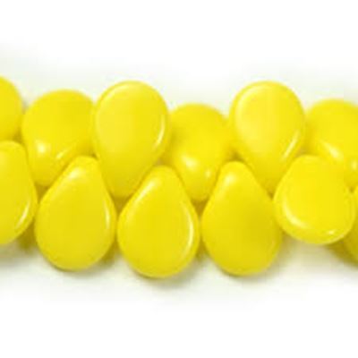 Czech Glass Pip Bead Opaque Yellow 5x7mm top drilled each
