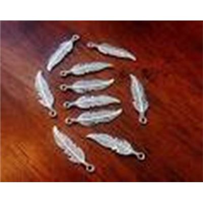 Charm Feather Silver 32x7mm each.