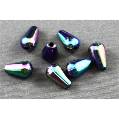 Plastic Pearl Black AB 6x10 Down drop - Minimum 8g