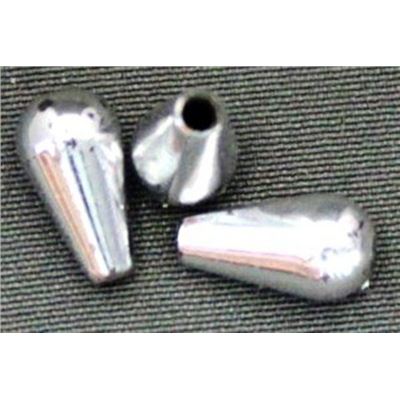Plastic Pearl Silver Metallic 6x10 Down drop - Minimum 8g