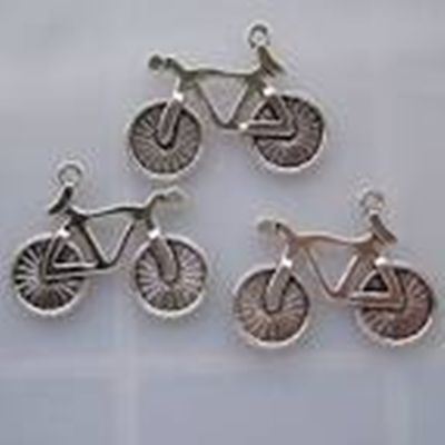 Charm Bicycle Antique Silver 15x13mm each