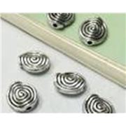 Filler Beads  Round Carved Spiral Antique Silver12x11mm  ea