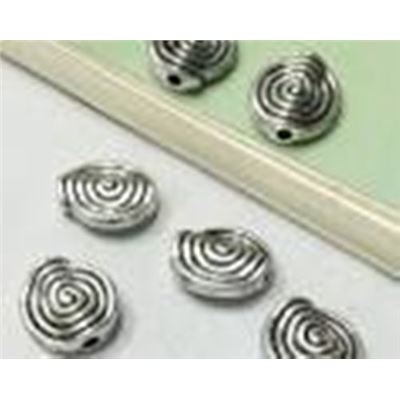 Filler Beads  Round Carved Spiral Antique Silver12x11mm  ea