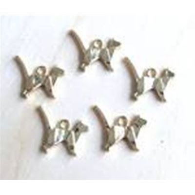 Charm Origami Dog Silver 15x13mm ea.