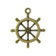 Charm Ships Wheel Antique Bronze 20x15mm each