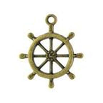 Charm Ships Wheel Antique Bronze 20x15mm each