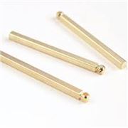 Charm Rectangular Prism Gold 26x3mm  ea