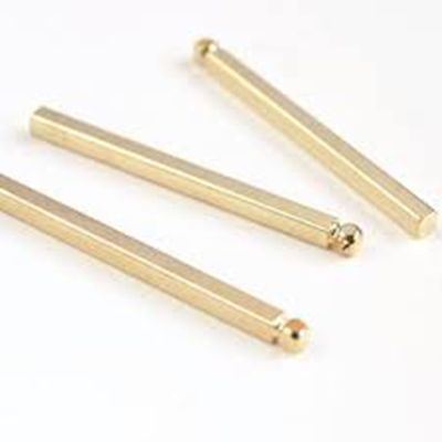 Charm Rectangular Prism Gold 26x3mm  ea