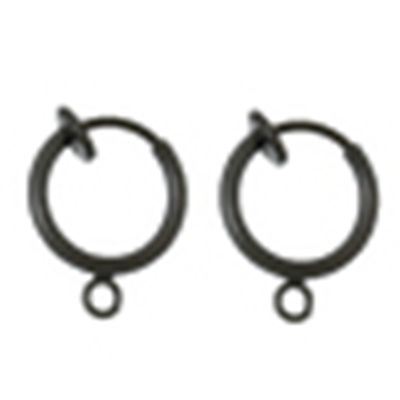 Earrings  Clip On Hoops 14mm Black Nickel ea