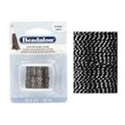Cotton Tassel Cord Metallic Silver on Black 20m ea.