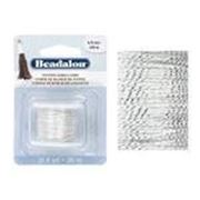 Cotton Tassel Cord Metallic Silver on White 20m ea.
