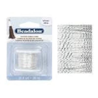 Cotton Tassel Cord Metallic Silver on White 20m ea.