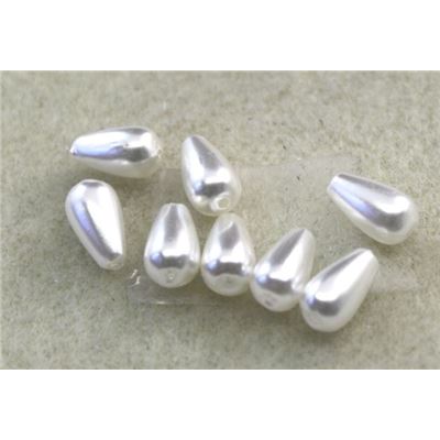 Plastic Pearl White Pearl 6x10 Down drop - Minimum 8g