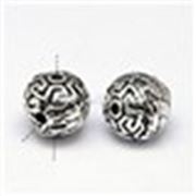 Brass 3 Hole Buddha Beads Antique Silver 13mm ea.