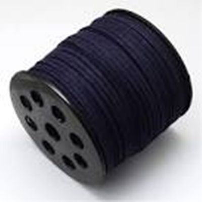 Faux Suede Cord Midnight Blue 3mm x 1.5mm per metre