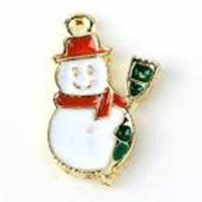 Charm Enamel Snowman 16mm ea.