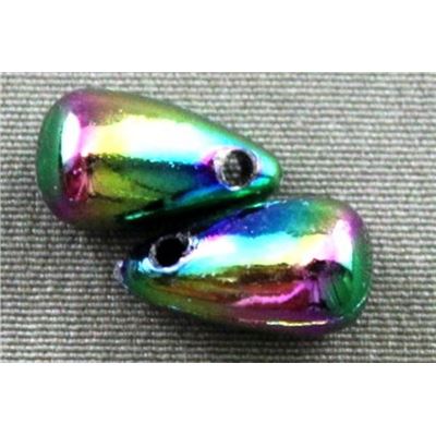 Plastic Pearl Black AB 6x10 Cross drop - Minimum 8g