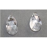 Pendant Glass Pear Shaped Crystal 38x22mm 