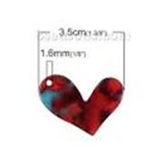 Pendant Resin Marble Heart Red & Blue ea.