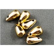 Plastic Pearl Gold Metallic 6x10 Cross drop - Minimum 8g