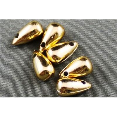 Plastic Pearl Gold Metallic 6x10 Cross drop - Minimum 8g