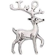 Charm Reindeer Antique Silver 36mm ea.
