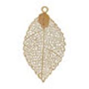 Pendant Leaf Stamping Antique Brass 39mm ea.