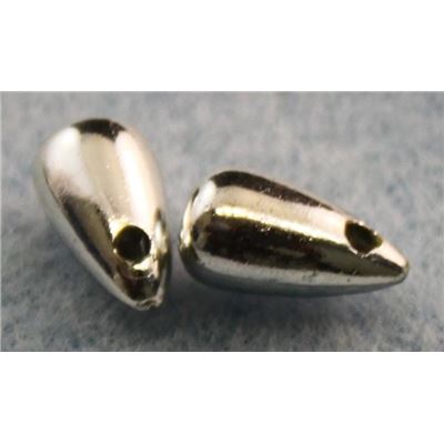 Plastic Pearl Silver Metallic 6x10 Cross drop - Minimum 8g