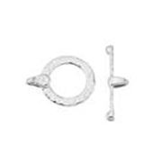 Flat Hammered Toggle Sterling Silver ea