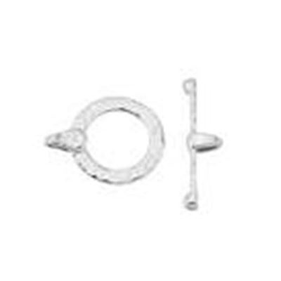 Flat Hammered Toggle Sterling Silver ea
