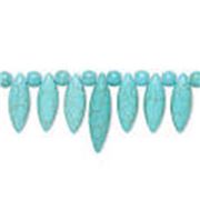 Semi Precious Strand 7.5cm Magnesite Fan Turquoise Colour each