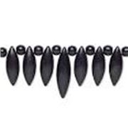 Semi Precious Strand 7.5cm Magnesite Fan Black Colour each