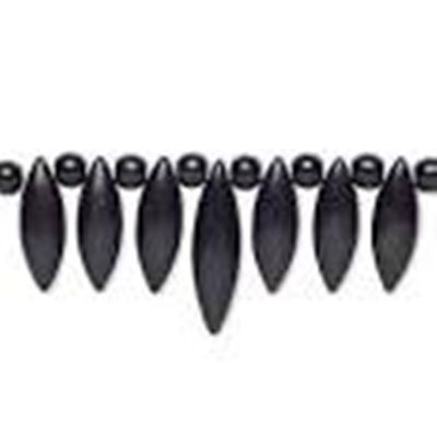 Semi Precious Strand 7.5cm Magnesite Fan Black Colour each