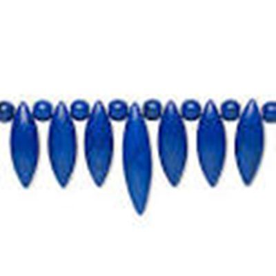Semi Precious Strand 7.5cm Magnesite Fan Lapis Colour each