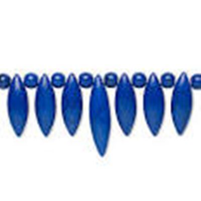 Semi Precious Strand 7.5cm Magnesite Fan Lapis Colour each