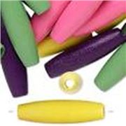 Wooden Beads Multicoloured Ovals 30x8mm ea
