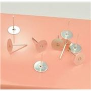 Earrings  Pad Stud (per pair) Pink Copper 8mm ea