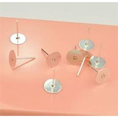 Earrings  Pad Stud (per pair) Pink Copper 8mm ea