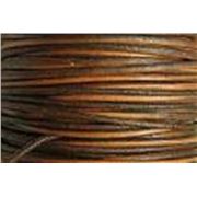 Indian Leather - Round - 0.5mm Red Brown  1m per metre
