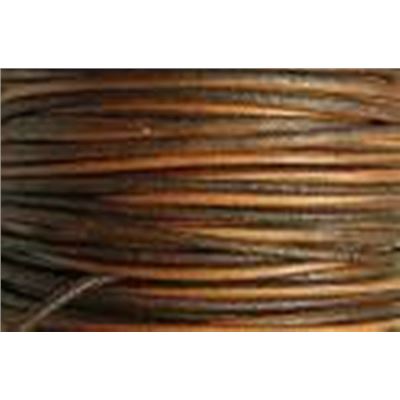 Indian Leather - Round - 0.5mm Red Brown  1m per metre